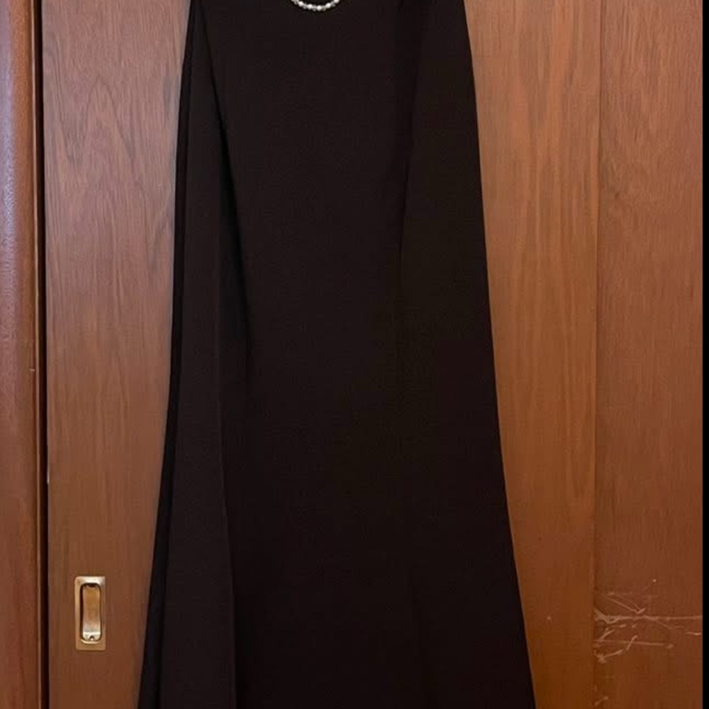 Mac Duggal Black Dress with Pearl Accents - Picture 5 of 8